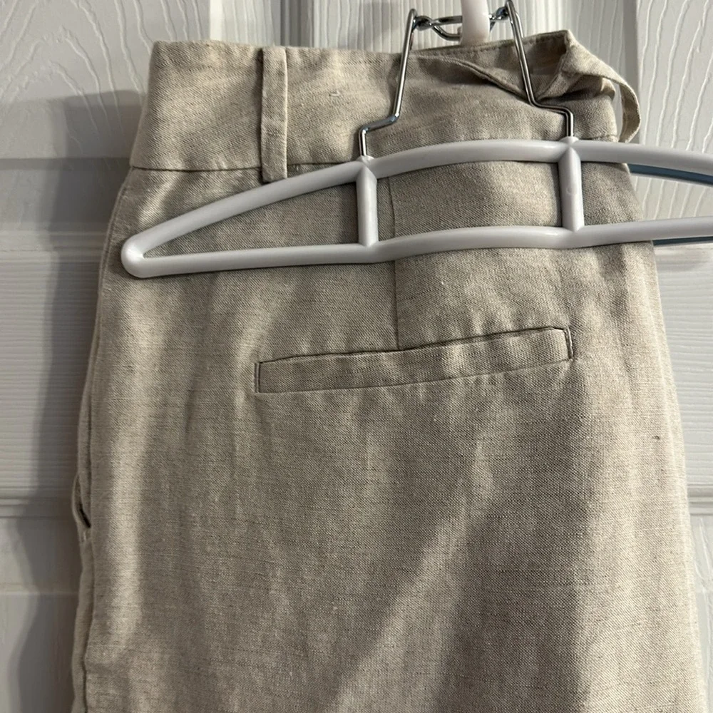 tan linen blend Loft Peyton trouser size 4 - Picture 3 of 6